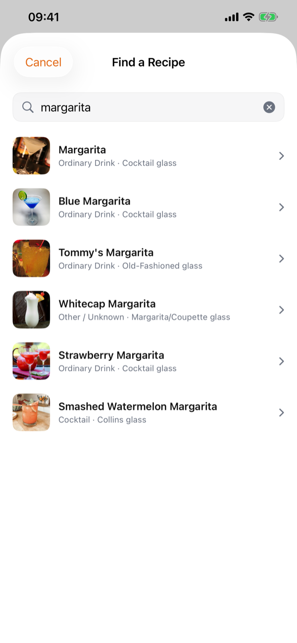 Importing a cocktail recipe from a web search