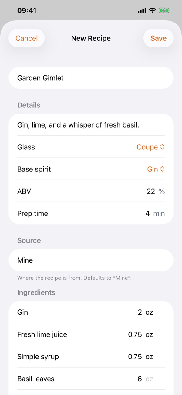 The write-your-own recipe editor